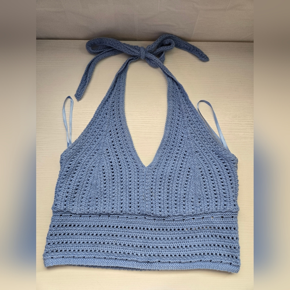 Hollister Womens Blue Halter Top